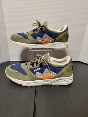 Karhu Aria 95 Cross Country Ski Pack Men's Olive Navy Orange Suede Sneakers